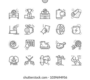 Sport Well-crafted Pixel Perfect Vector Thin Line Icons 30 2x Grid for Web Graphics and Apps. Simple Minimal Pictogram