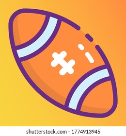 A sport where players can hold or kick an ovoid ball, rugby flat vector style 