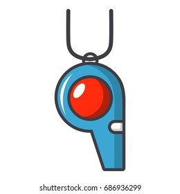 Sport whistle icon. Cartoon illustration of sport whistle vector icon for web design