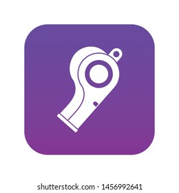 Sport whistle icon digital purple for any design isolated on white vector illustration