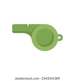 Sport whistle icon flat vector. Coach blower. Police whistle isolated