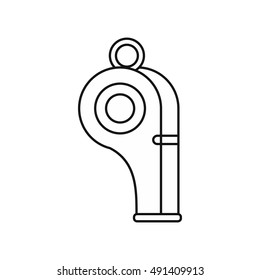 Sport whistle icon in outline style on a white background vector illustration
