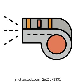 Sport whistle icon. Outline sport whistle vector icon color flat isolated on white