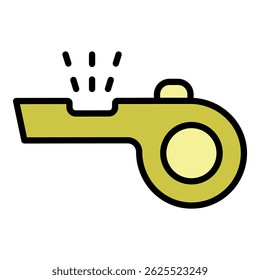Sport whistle icon. Outline sport whistle vector icon color flat isolated