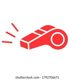 Sport whistle isolated vector icon. Alarm pictogram.