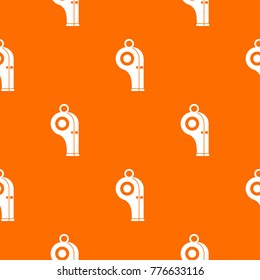 Sport whistle pattern repeat seamless in orange color for any design. Vector geometric illustration