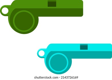 Sport whistles, illustration, vector on a white background.