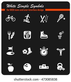 sport white simply symbols for web icons and user interface design