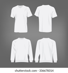 Sport white t-shirt and sweater isolated set vector