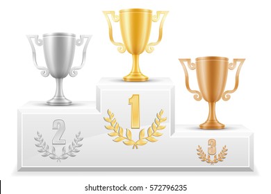 Sport Winner Podium Pedestal Stock Vector Illustration Isolated On White Background