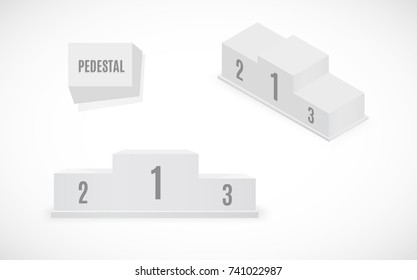 Sport winner podiums set. Isometric and 2d illustration