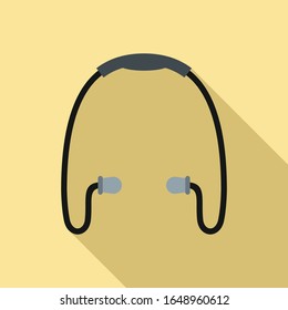 Sport wireless earbuds icon. Flat illustration of sport wireless earbuds vector icon for web design