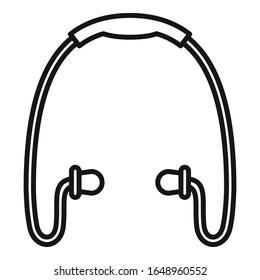 Sport wireless earbuds icon. Outline sport wireless earbuds vector icon for web design isolated on white background