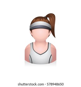 Sport woman avatar icon in colors.