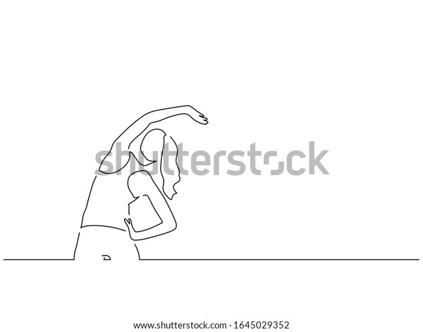 Sport Woman Line Drawing Vector Illustration Stock Vector (Royalty Free ...