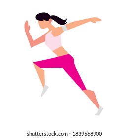 sport woman running activity sport lifestyle outdoor vector illustration