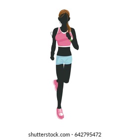 sport woman running with smart glasses wearable technology