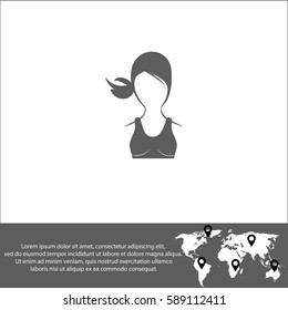 Sport woman vector  icon.