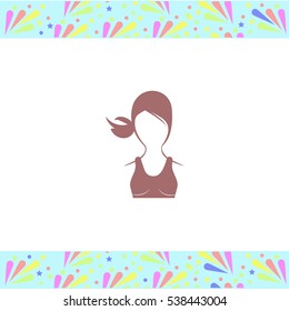 Sport woman vector icon on white background. Isolated illustration. Business picture.