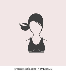 Sport Woman Web Icon. Isolated Illustration