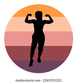 Sport women silhouette art drawn