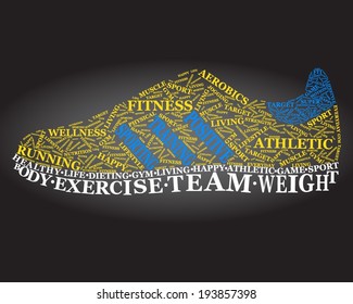 Sport word cloud in shape of sneakers 