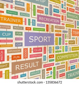 SPORT. Word collage. Vector illustration.