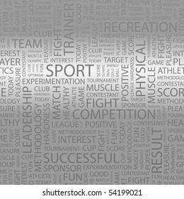 SPORT. Word collage. Vector illustration.