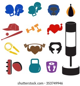 sport, workout, healthy living icons
