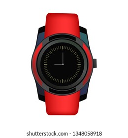 Sport wrist watch illustration. Clock, hand, accessorise. Style and fashion concept. Vector illustration can be used for casual style, time management, fashion