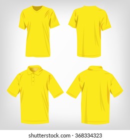 Sport Yellow Tshirt Polo Shirt Isolated Stock Vector (Royalty Free ...