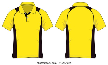 Sport Yellowblack Raglan Short Sleeve Polo Stock Vector (Royalty Free) 646654696 | Shutterstock