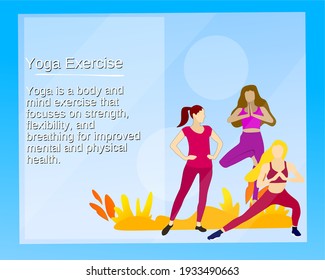 sport yoga activity flat design for exercise and health content