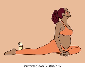 Sport, yoga, pregnancy, healthcare, training concept