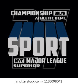 Sport,Athletic typography vector illustration for t shirt