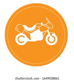 Sportbike Motorcycle Bike or Motorbike Flat Vector Icon. Presented on Glyph Style & Trendy Symbol for Design, Websites, Presentation or Transportation Application.
