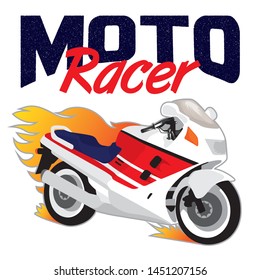 Sportbike motorcycle motorsport logo vector