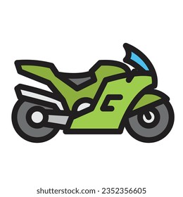Sportbike motorcycle single outline icon. Transportation illustration for templates, web design and infographics
