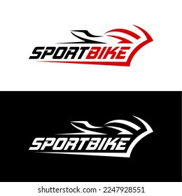 Sportbike motorcycles logo for club or community vector template