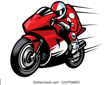 sportbike racer vector riding fast