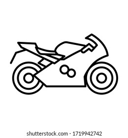 Sportbike side view icon outline vector