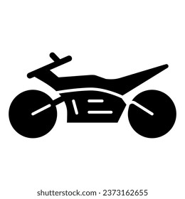 Sportbike solid icon, speed road transport symbol, motocross motorbike vector sign on white background, sport motorcycle icon glyph style for mobile concept and web design. Vector graphics