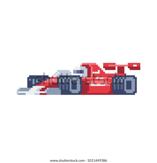 Stockvektor 1011449386 Med Sportcar Pixel Art Icon Red