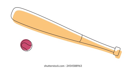 DeporteDibujo de Bate y Pelota de Béisbol