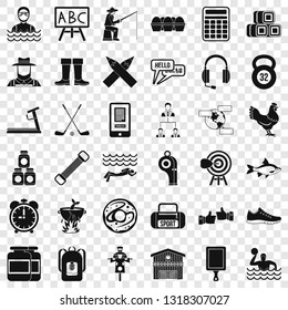 Sporting activity icons set. Simple style of 36 sporting activity vector icons for web for any design