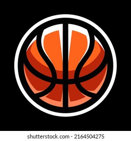 Sporting ball. Basketball logo in flat style. Sport games. Emblem, badge.