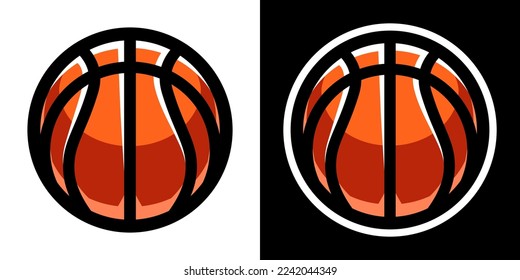 Sporting ball. Basketball logo in flat style. Sport games.