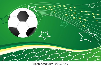 sporting banner with a soccer ball