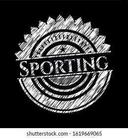 Sporting with chalkboard texture. Vector Illustration. Detailed.