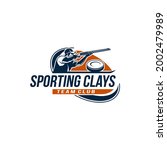 Sporting Clays Target and Shotgun Gun Club Logo Template 
